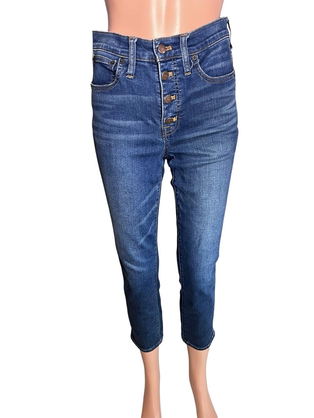 J. Crew Factory Vintage Straight Jeans 27 Button Fly High Rise Coastal Cowgirl